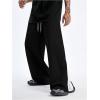 image:imageGORGLITTER Mens Y2k Baggy Wide Leg Pants Casual Work Double Waisted Low Rise Color Block Track SweatpantsBlack and White
