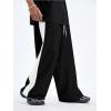 image:imageGORGLITTER Mens Y2k Baggy Wide Leg Pants Casual Work Double Waisted Low Rise Color Block Track SweatpantsBlack and White