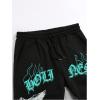 image:imageGORGLITTER Mens Y2k Graphic Sweatpants Drawstring Waist Athletic Workout Gym Jogger Track Pants Trousers StreetwearBlack and Blue