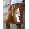 image:imageGORGLITTER Mens Y2k Shorts Streetwear Casual Trendy Graphic Drawstring Baggy Basketball Bermuda Soccer ShortsCoffee Brown