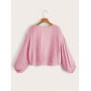 image:imageGORGLITTER Womens Boho Tie Front Tops Sheer Lantern Long Sleeve Blouse Summer Vacation Going Out Outfits Swim Cover UpPink