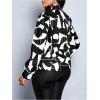image:imageGORGLITTER Womens Bow Tie Neck Blouse Dressy Casual Work Business Long Sleeve Shirt Top TrendyBlack and White