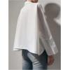 image:imageGORGLITTER Womens Button Down Shirts Bell Long Sleeve Top Oversized Collar Work Casual Dressy Dress Blouses TopsWhite