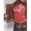 image:imageGORGLITTER Womens Cap Sleeve Y2k Tops Graphic Tees Bird Print Mock Neck Summer Casual Slim Fit T ShirtsBurgundy