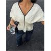 image:imageGORGLITTER Womens Cinched Waist Babydoll Peplum Tops Summer Casual Boho Y2K Bat Wing 34 Sleeve Going Out Tops BlouseApricot