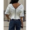 image:imageGORGLITTER Womens Cinched Waist Babydoll Peplum Tops Summer Casual Boho Y2K Bat Wing 34 Sleeve Going Out Tops BlouseApricot