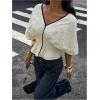 image:imageGORGLITTER Womens Cinched Waist Babydoll Peplum Tops Summer Casual Boho Y2K Bat Wing 34 Sleeve Going Out Tops BlouseApricot