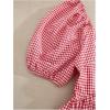 image:imageGORGLITTER Womens Gingham Babydoll Peplum Tops Puff Sleeve Cute Summer Going Out Blouse Shirts 2026Red and White