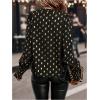 image:imageGORGLITTER Womens Gold Shirts Long Sleeve Notch V Neck Dressy 2026 Business Casual Work Blouse TopsBlack