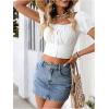 image:imageGORGLITTER Womens Jean Denim Mini Skirts Y2k Going Out Trendy High Waisted Short Skirts Western Country Concert OutfitsLight Wash
