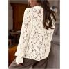 image:imageGORGLITTER Womens Lace Button Up Shirts Dressy Casual Sheer Bishop Long Sleeve Blouses Summer Tops Going Out OutfitsApricot