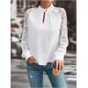 image:imageGORGLITTER Womens Lace Party Tops Long Sleeve Dressy 2026 Sexy Business Work Casual Going Out Blouse ShirtWhite