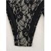 image:imageGORGLITTER Womens Lace Thong Bikini Sets Halter Triangle String Swimsuits 3 Piece Bathing Suit with Sarong CoverupsBlack