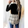 image:imageGORGLITTER Womens Long Sleeve Peplum Tops Blouse Dressy Casual Button Down Collared Shirts Fall Teacher Baby Doll TopsBlack
