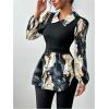 image:imageGORGLITTER Womens Long Sleeve Peplum Tops Blouse Dressy Casual Button Down Collared Shirts Fall Teacher Baby Doll TopsMulticolor