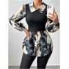 image:imageGORGLITTER Womens Long Sleeve Peplum Tops Blouse Dressy Casual Button Down Collared Shirts Fall Teacher Baby Doll TopsMulticolor