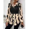 image:imageGORGLITTER Womens Long Sleeve Peplum Tops Blouse Dressy Casual Button Down Collared Shirts Fall Teacher Baby Doll TopsStriped Black