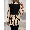 image:imageGORGLITTER Womens Long Sleeve Peplum Tops Blouse Dressy Casual Button Down Collared Shirts Fall Teacher Baby Doll TopsStriped Black