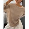 image:imageGORGLITTER Womens Mesh Tops Sheer See Through Long Sleeve Boat Neck T Shirts Cover Up Sexy Spring Outfits 2026Apricot