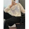image:imageGORGLITTER Womens Mesh Tops Sheer See Through Long Sleeve Boat Neck T Shirts Cover Up Sexy Spring Outfits 2026Beige