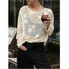 image:imageGORGLITTER Womens Mesh Tops Sheer See Through Long Sleeve Boat Neck T Shirts Cover Up Sexy Spring Outfits 2026Beige
