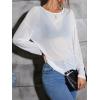 image:imageGORGLITTER Womens Mesh Tops Sheer See Through Long Sleeve Boat Neck T Shirts Cover Up Sexy Spring Outfits 2026White1