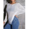 image:imageGORGLITTER Womens Mesh Tops Sheer See Through Long Sleeve Boat Neck T Shirts Cover Up Sexy Spring Outfits 2026White1