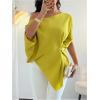 image:imageGORGLITTER Womens Off The Shoulder Asymmetrical Tops Dressy Dolman Sleeve Ruched Going Out Blouse Poncho ShirtsGreen