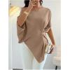 image:imageGORGLITTER Womens Off The Shoulder Asymmetrical Tops Dressy Dolman Sleeve Ruched Going Out Blouse Poncho ShirtsKhaki