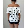 image:imageGORGLITTER Womens Off The Shoulder Tops Polka Dots Ruffle Trim Dressy Casual BlouseMulticolor