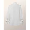 image:imageGORGLITTER Womens Oversized Shirts Causal Dressy Tie Cuff Long Sleeve Collared Business Work Dress Blouses TopsWhite Graphic