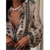 image:imageGORGLITTER Womens Peasant Blouses Boho Button Down Rodeo Outfits Vintage Floral Ruffled Bishop Long Sleeve Shirts TopsApricot