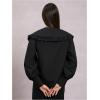image:imageGORGLITTER Womens Peter Pan Collar Shirt Blouse Long Sleeve Ruffle Large Doll Collar Button Shirt Tops Trendy 2025Light Black