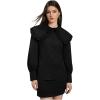 image:imageGORGLITTER Womens Peter Pan Collar Shirt Blouse Long Sleeve Ruffle Large Doll Collar Button Shirt Tops Trendy 2025Light Black