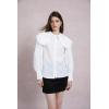 image:imageGORGLITTER Womens Peter Pan Collar Shirt Blouse Long Sleeve Ruffle Large Doll Collar Button Shirt Tops Trendy 2025Light White
