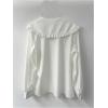 image:imageGORGLITTER Womens Peter Pan Collar Shirt Blouse Long Sleeve Ruffle Large Doll Collar Button Shirt Tops Trendy 2025White