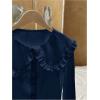 image:imageGORGLITTER Womens Peter Pan Collar Shirt Long Sleeve Blouse Dressy Casual Button Down Shirt Fall Fashion 2025Blue