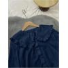 image:imageGORGLITTER Womens Peter Pan Collar Shirt Long Sleeve Blouse Dressy Casual Button Down Shirt Fall Fashion 2025Blue