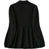 image:imageGORGLITTER Womens Pleated Peplum Tops Blouses Dressy Business Causal Fall Long Sleeve Button Down Work Tunics ShirtBlack