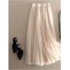 image:imageGORGLITTER Womens Pleated Skirts Elastic High Waisted Mesh Flowy ALine Party Long Tutu SkirtApricot