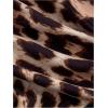 image:imageGORGLITTER Womens Plus Size Cheetah Print Tie Front Crop Top Animal Lace Bell Long Sleeve Blouse Shirt Holiday OutfitsBrown