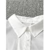 image:imageGORGLITTER Womens Plus Size Chiffon Long Sleeve Tops Blouse Dressy Casual Bow Collared Shirt Sheer Button Up Fall TopWhite
