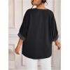 image:imageGORGLITTER Womens Plus Size Going Out Tops Casual Work Metallic Short Sleeve Crew Neck Tunic T Shirts Blouses TopsBlack