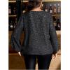 image:imageGORGLITTER Womens Plus Size Party Tops Sequin Bishop Long Sleeve V Neck Blouse Dressy Casual Loose ShirtBlack