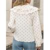 image:imageGORGLITTER Womens Polka Dots Blouse Ruffle V Neck Shirts Renaissance Long Sleeve Elegant Dressy Business Casual TopMulticolor