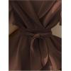 image:imageGORGLITTER Womens Ruffle Hem Peplum Baby Doll Tops Casual Summer Wrap Tie Front V Neck Short Sleeve Blouse Shirt TopsBrown