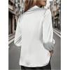 image:imageGORGLITTER Womens Satin Silk Blouses Shirts Tops Causal Dressy Elegant Cowl Neck Long Sleeve Office Work BusinessWhite