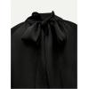 image:imageGORGLITTER Womens Satin Tops Blouses Shirts Bishop Long Sleeve Casual Elegant Dressy Office Work Tops Going Out OutfitsBlack