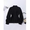 image:imageGORGLITTER Womens Sheer Button Up Blouse Tops Dressy Business Casual Fall Mesh Long Sleeve Button Down Work Shirt TopBlack