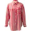 image:imageGORGLITTER Womens Striped Button Down Shirt Dressy Long Sleeve Blouses Business Casual Collared Office Siren Work ShirtRed